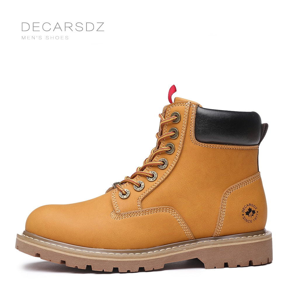 DECARSDZ Retro Classic Boots Men 2022 Spring &amp; Autumn Fashion Men Boots Shoes Men New High Quality Genuine leather Casual Boots