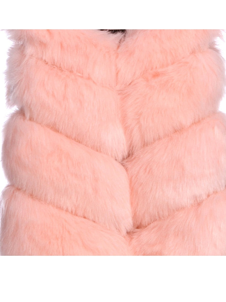 ZADORIN New Luxury Faux Fox Fur Vest Women Furry Short Faux Fur Vests Coat Fur Gilet Fourrure Autumn Winter Overcoat