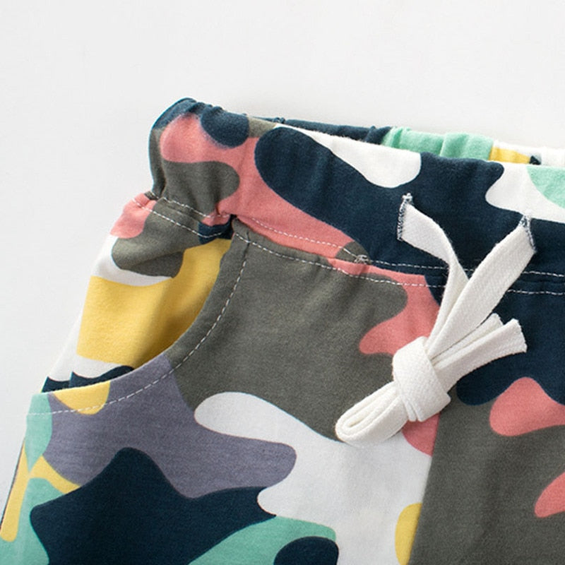 Summer Boys Camouflage Shorts Cotton Trousers Kids Beachwear Children Loose Sport Beach Shorts Sweatpants 2-7Y