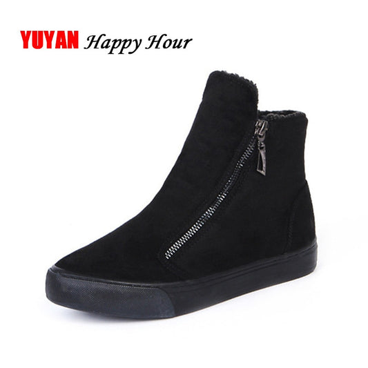 2022 Winter Snow Boots Women Winter Shoes Zip Warm Plush for Cold Winter Fashion Women's Boots Sweet Ladies Brand Ankle Botas