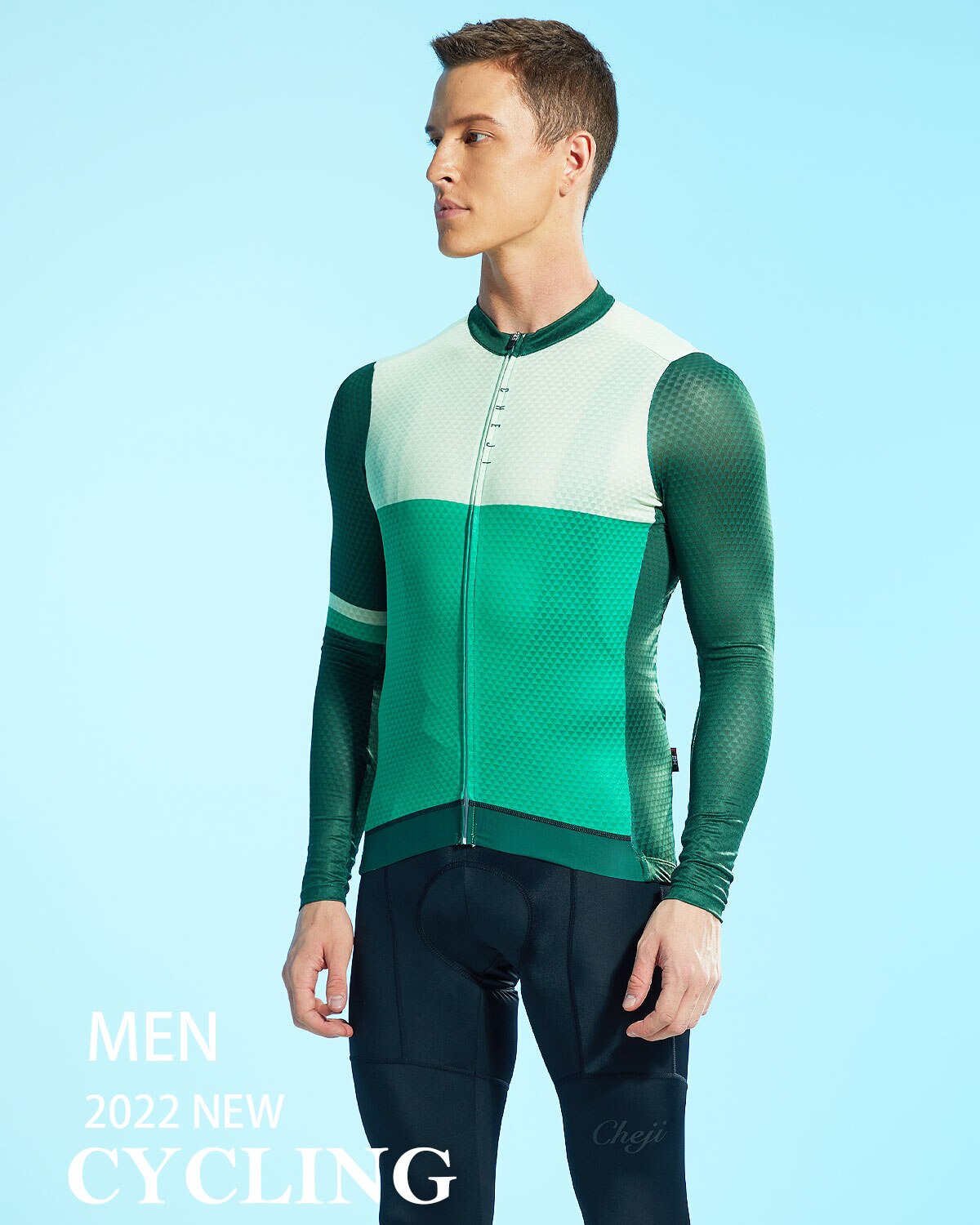 CHEJI Men's Cycling Jersey Long Sleeve Pro team Cycling Clothing Quick-drying Cycling Shirt Top