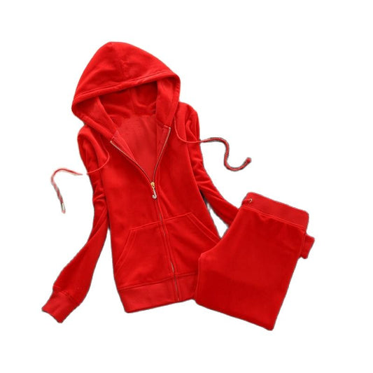 2022 Spring/Fall Women&#39;s Brand Velvet Fabric Tracksuits Velour Suit Women Track Suit Hoodies And Pants fat sister sportswear