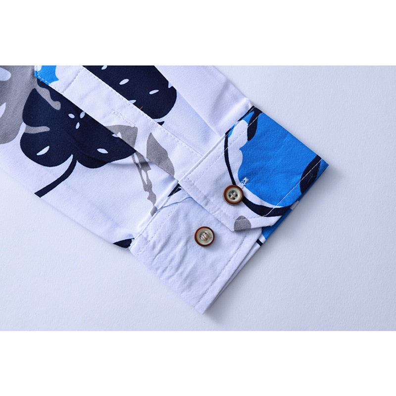 Plus Size 5XL 6XL 7XL Men&#39;s Long Sleeve Shirt 2021 Autumn New Fashion Print Floral Male Slim Fit Business Casual Shirts