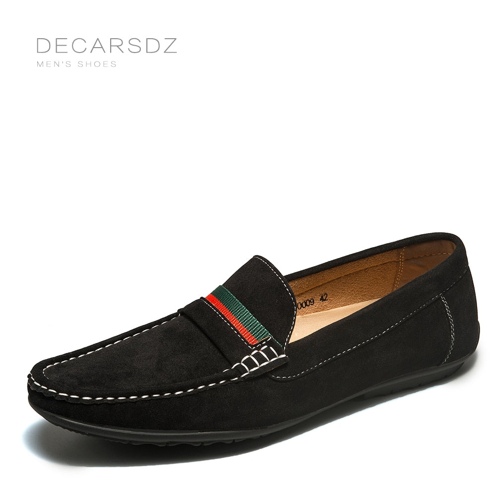 DECARSDZ Men Loafers Shoes 2022 Spring Autumn Fashion Boat Shoes Men Soft Flats Comfy Slip-on Suede Leather Men Casual Shoes