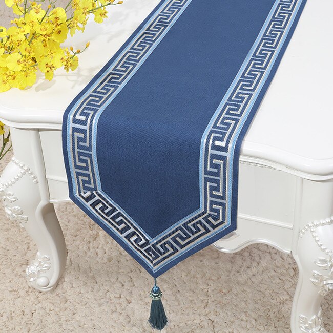 Proud Rose Simple Linen Table Flag Bed Runner Tassel Tablecloth Tea Table TV Cabinet Cover Cloth Custom Chinese Wedding Decor