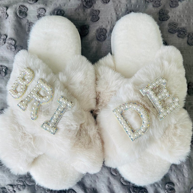 Bride to Be Slippers fall winter Bridal Shower future Mrs Wedding Engagement Honeymoon trip Bachelorette Party decoration Gift