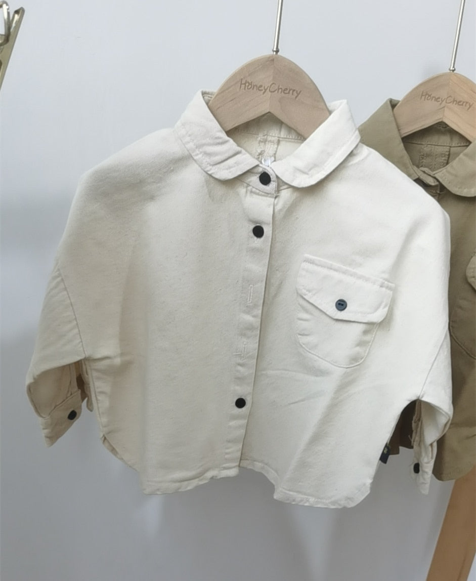 HoneyCherry Children's Clothing Autumn New Girl Korean Style Embroidered Shirt Toddler Girl Long Shirt