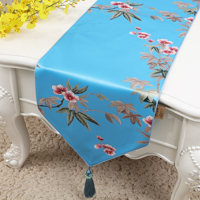 Proud Rose Simple Linen Table Flag Bed Runner Tassel Tablecloth Tea Table TV Cabinet Cover Cloth Custom Chinese Wedding Decor