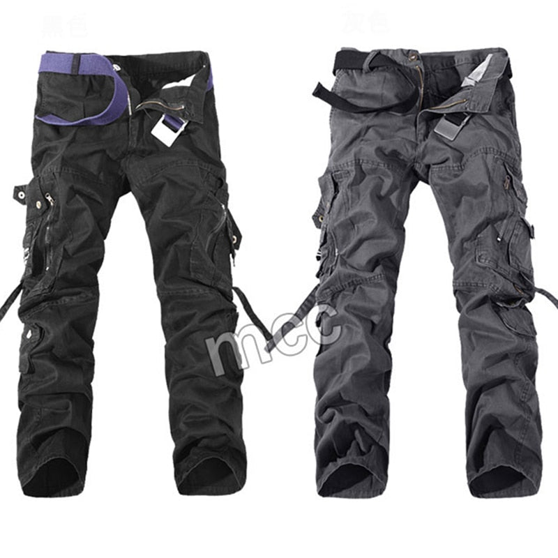 Military Tactical pants men Multi-pocket washed overalls men loose cotton pants male cargo pants for men trousers,size 28-42