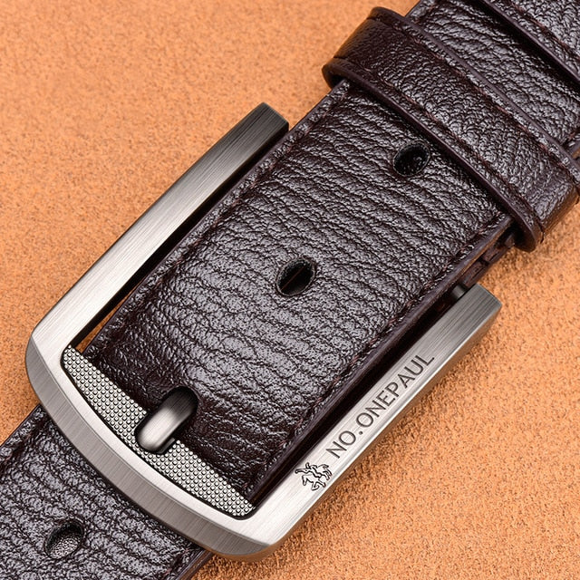 NO.ONEPAUL Genuine Leather For Men High Quality Black Buckle Jeans Belt Cowskin Casual Belts Business Belt Cowboy waistband