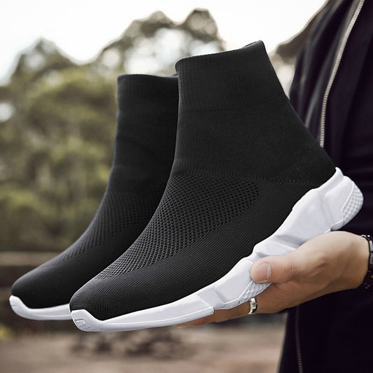 High Top Sneakers Men's Vulcanize Shoes Breathable Men Shoes Slip on Sock Sneaker Casual Vulcanized Sneakers Tenis Masculino