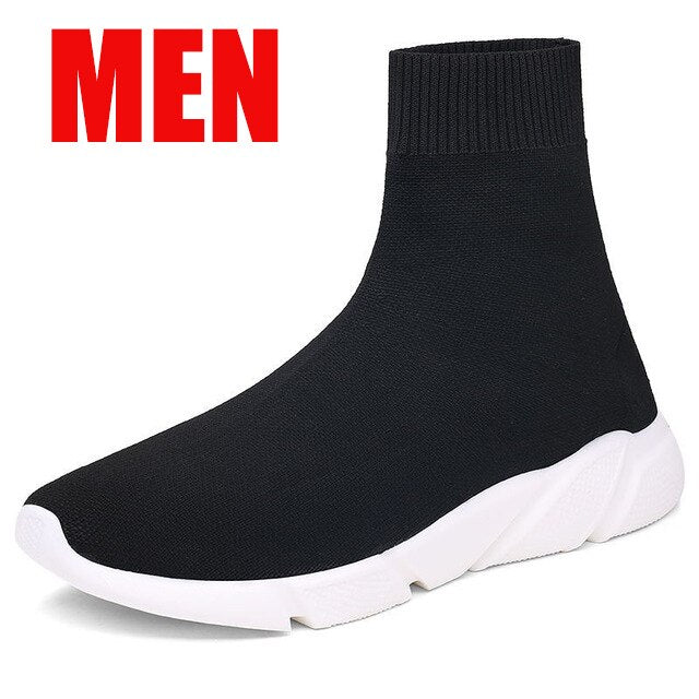 High Top Sneakers Men's Vulcanize Shoes Breathable Men Shoes Slip on Sock Sneaker Casual Vulcanized Sneakers Tenis Masculino