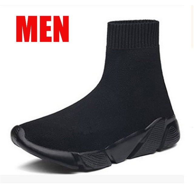 High Top Sneakers Men's Vulcanize Shoes Breathable Men Shoes Slip on Sock Sneaker Casual Vulcanized Sneakers Tenis Masculino