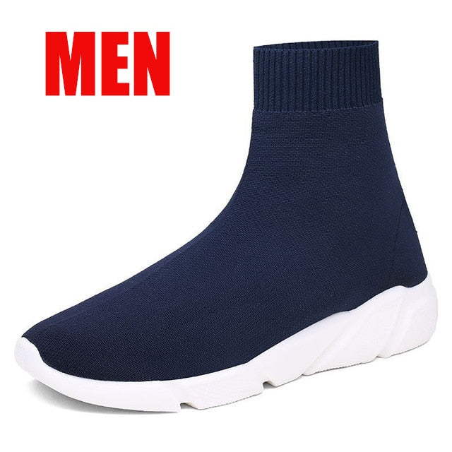 High Top Sneakers Men's Vulcanize Shoes Breathable Men Shoes Slip on Sock Sneaker Casual Vulcanized Sneakers Tenis Masculino