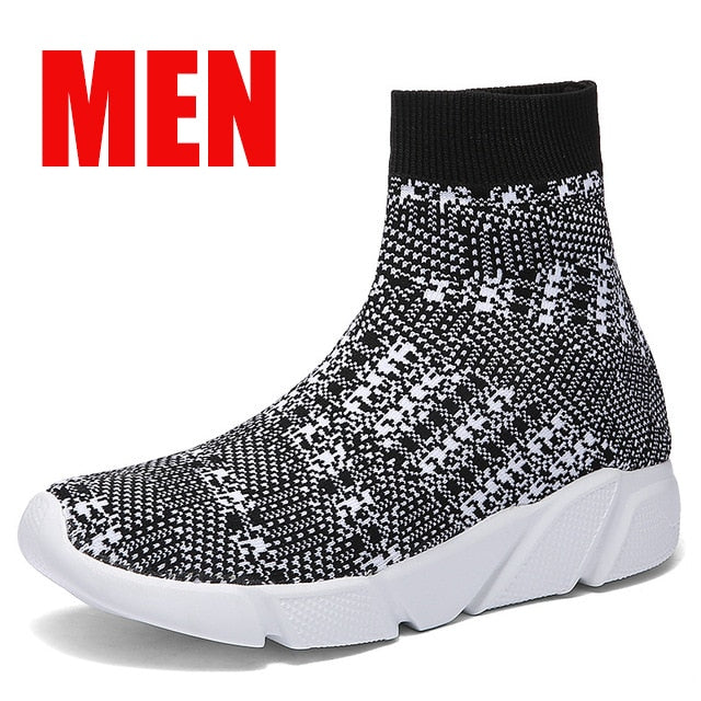 High Top Sneakers Men's Vulcanize Shoes Breathable Men Shoes Slip on Sock Sneaker Casual Vulcanized Sneakers Tenis Masculino