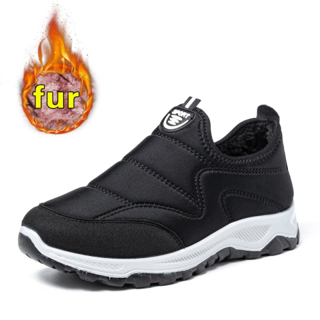 Snow Boots Women Shoes Warm Plush Fur Ankle Boots Winter Female Slip On Flat Casual Shoes Waterproof Women Sneakers