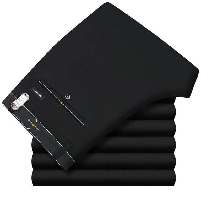 ICPANS Stretch Formal DressTrousers For Men Summer Straight Classic Men's Total Freedom Relaxed Classic Fit Flat Front Pant