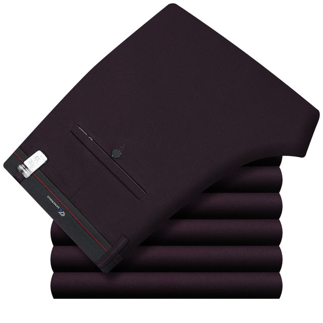 ICPANS Stretch Formal DressTrousers For Men Summer Straight Classic Men's Total Freedom Relaxed Classic Fit Flat Front Pant