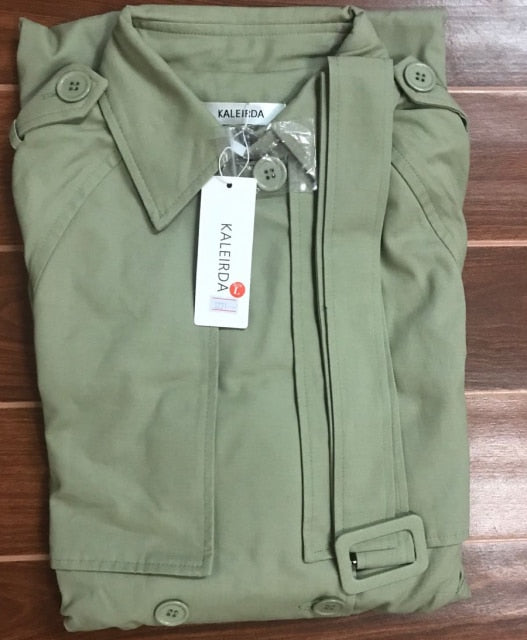 UK Brand new Fashion 2021 Fall /Autumn Casual Double breasted Simple Classic Long Trench coat with belt Chic Female windbreaker