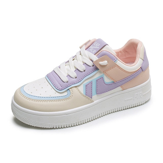 Women High Top White Sneakers Womens Platform Chunky Vulcanized Shoes Tenis Female 2021 Lace Up Candy colors Casual Sport Shoe