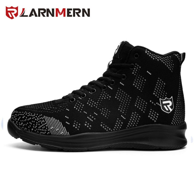 LARNMERN Lightweight Breathable Men Safety Shoes Steel Toe Work Shoes For Men Anti-smashing Construction Sneaker With Reflective