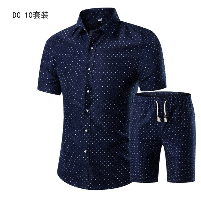 Summer Mens Fashion 2021 Gold Luxury Designer Shirts For Mens Set Fancy Hawaii Beachwear Floral Printed Mens Short Sleeve Club
