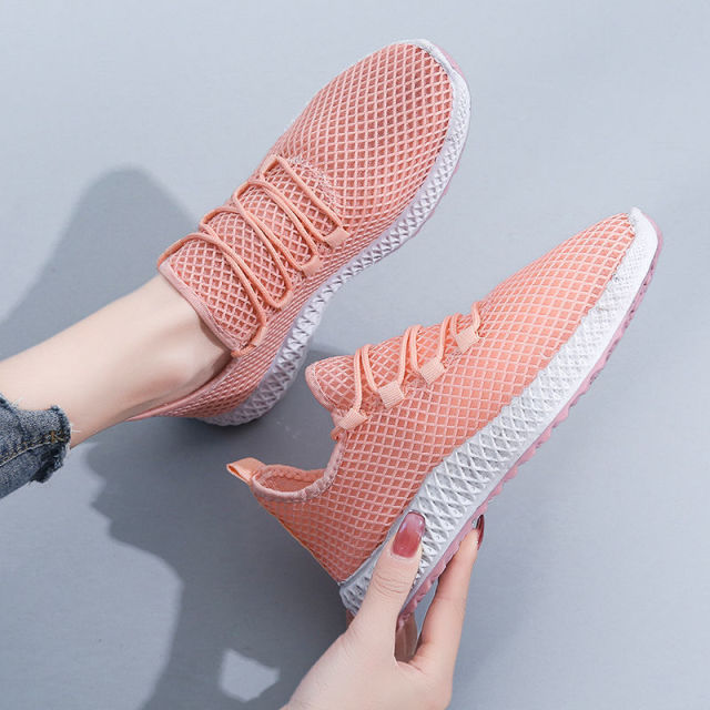 Women's Shoes Summer Woven Sports Shoes Fashion Casual Shoe Breathable Mesh Coconut Shoes All-match for Women Sneakers