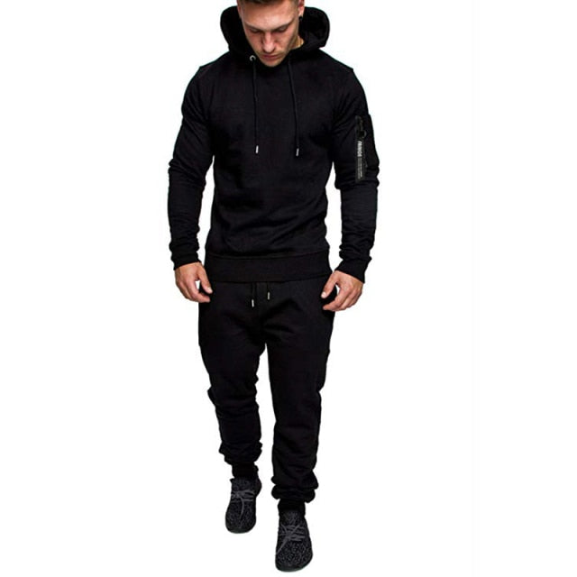 2 Pieces Tracksuit Men's Military Hoodie Sets Camouflage Muscle Man Autumn Winter Tactical Sweat Top and Jacket Pants