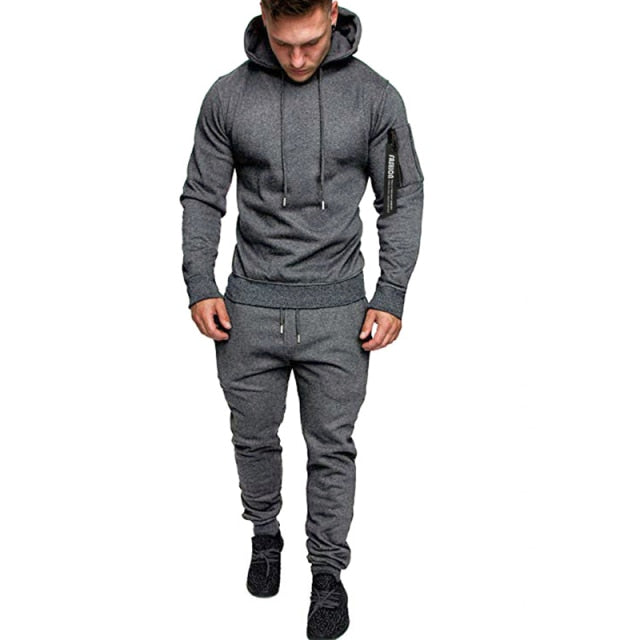 2 Pieces Tracksuit Men's Military Hoodie Sets Camouflage Muscle Man Autumn Winter Tactical Sweat Top and Jacket Pants