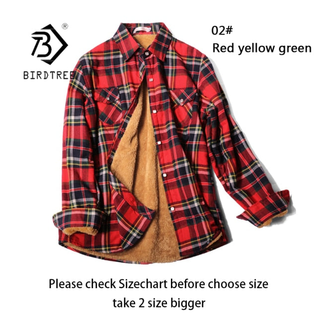 Velvet Thick Warm Women&#39;s Plaid Shirt Female Long Sleeve Tops M-5XL Winter Fleece Casual Check Blouse Autumn Clothes T77710A