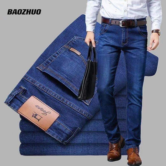 Fashion Brand Clothing Slim Men Summer Autumn Business Casual Jeans 2021 Man Oversize Denim Pants Trousers Baggy Stretch Jeans