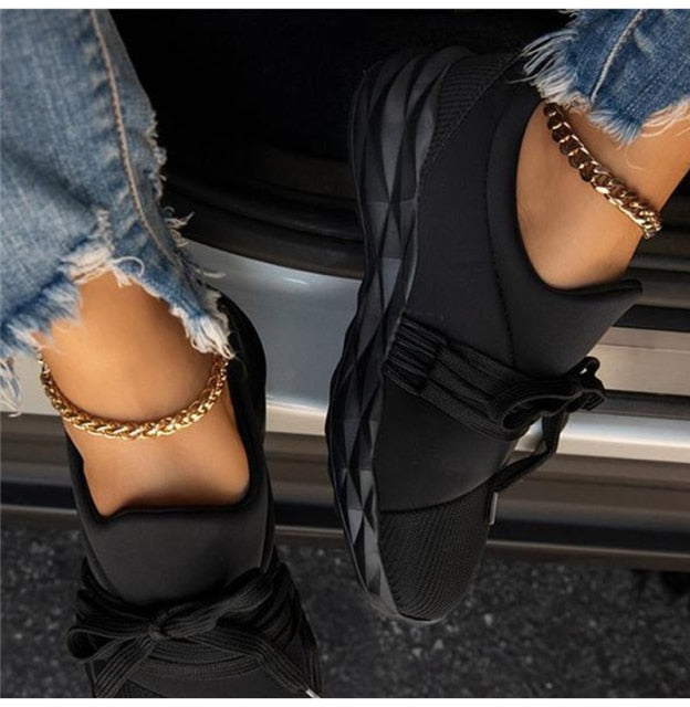 Women Sneakers Casual Breathable Sport Shoes Autumn New Lace Up Loafers Ladies Vulcanized Sneakers Outdoor Walking Running Shoes