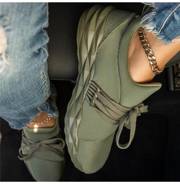 Women Sneakers Casual Breathable Sport Shoes Autumn New Lace Up Loafers Ladies Vulcanized Sneakers Outdoor Walking Running Shoes