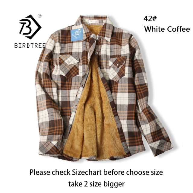 Velvet Thick Warm Women&#39;s Plaid Shirt Female Long Sleeve Tops M-5XL Winter Fleece Casual Check Blouse Autumn Clothes T77710A