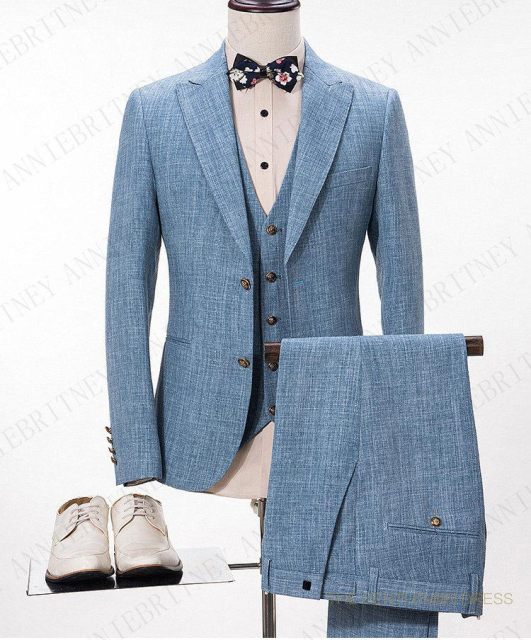 2021 Men Suit Linen Beige For Beach Wedding Casual Man Blazer Custom Groom Tuxedo Jacket Pants Set Mens Suits 3 Pieces