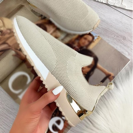 Sneakers Women Vulcanized Shoes Ladies Solid Color Slip-On Sneakers for Female Casual Sport Shoes 2021 Fashion Mujer Shoes