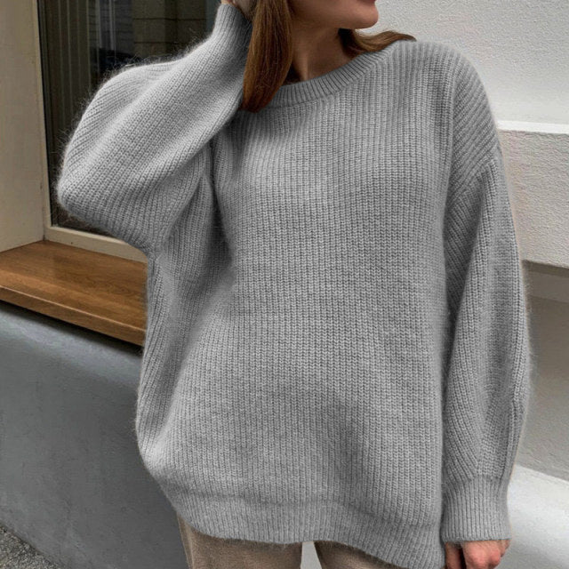 Women's Knitted Thicken Pullovers Sweater Autumn Winter Oversize Long Sleeve Casual Loose Sweaters Female Solid 2021 Ladies Top