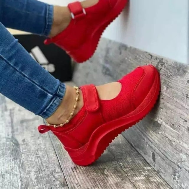 Women Sneakers Platform Sandals Solid Mesh Cut Out Women's Shoes Casual 2021 New Fashion Plus Size Thick Bottom Ladies Sneakers