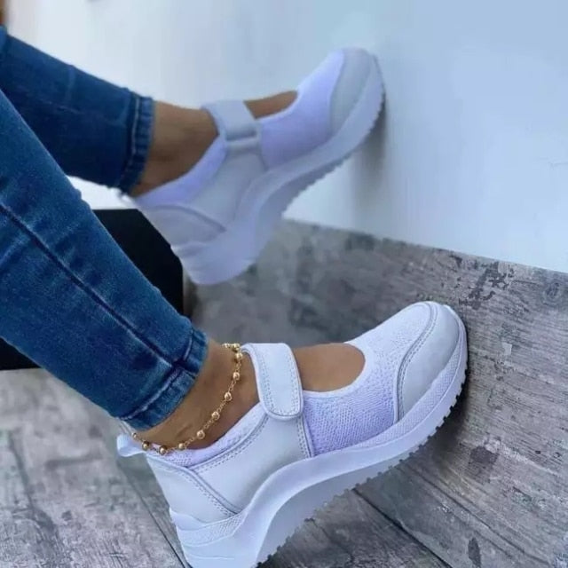 Women Sneakers Platform Sandals Solid Mesh Cut Out Women's Shoes Casual 2021 New Fashion Plus Size Thick Bottom Ladies Sneakers