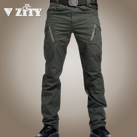 Men's Tactical Pants Multi Pocket Elastic Waist Military Trousers Male Casual Cargo Pants Men Clothing Slim Fit 5XL Sweatpants