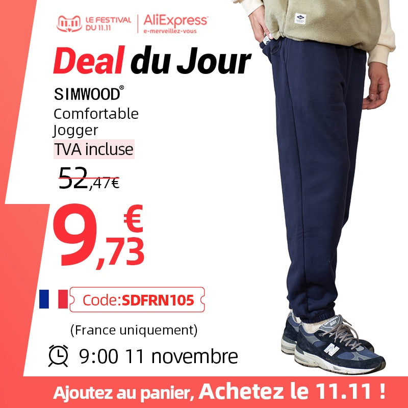 SIMWOOD 2021 Autumn Winter New Jogger Pants Men Drawstring Trousers Casual Comfortable Tracksuits Plus Size Gym Pants SJ130835