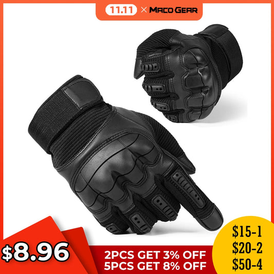 Touch Screen Tactical Gloves PU Leather Army Military Combat Airsoft Sports Cycling Paintball Hunting Full Finger Glove Men