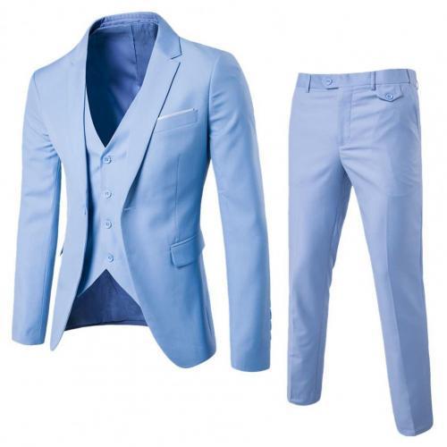 Men Spring 2 Pieces Classic Blazers Suit Sets Men Business Blazer  +Pants Suits Sets Autumn Men Wedding Party Set