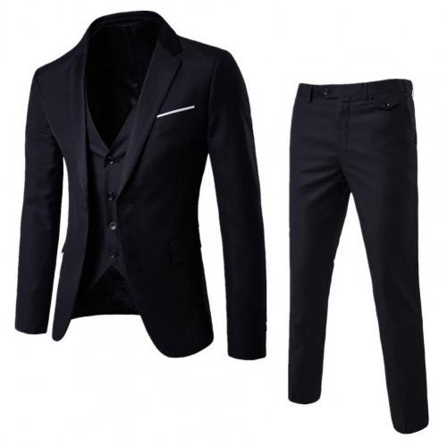 Men Spring 2 Pieces Classic Blazers Suit Sets Men Business Blazer  +Pants Suits Sets Autumn Men Wedding Party Set