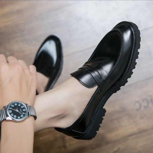 2021New Men White PU Shoes Fashion Thick Soled Foot Set Lazy Lefu Shoes with Comfortable Breathable Versatile Cool Shoes  KA430