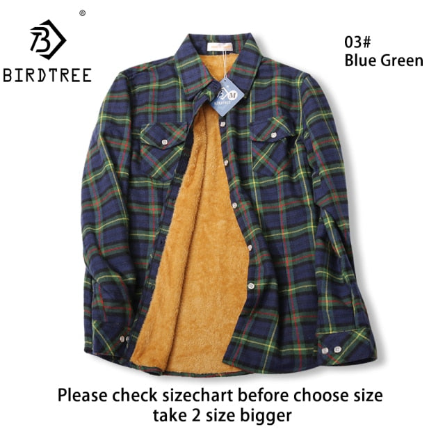 Velvet Thick Warm Women&#39;s Plaid Shirt Female Long Sleeve Tops M-5XL Winter Fleece Casual Check Blouse Autumn Clothes T77710A