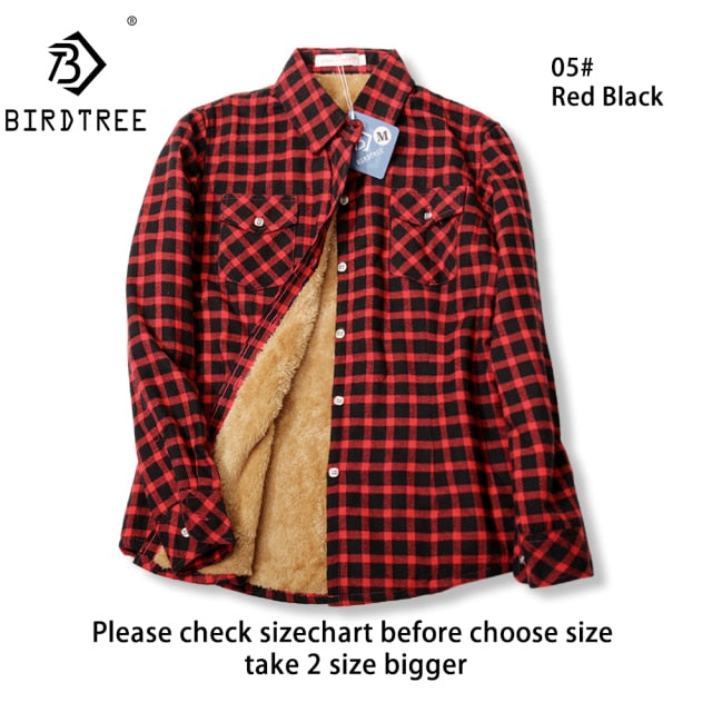 Velvet Thick Warm Women&#39;s Plaid Shirt Female Long Sleeve Tops M-5XL Winter Fleece Casual Check Blouse Autumn Clothes T77710A