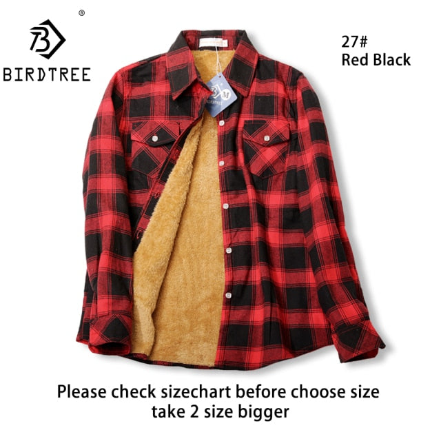 Velvet Thick Warm Women&#39;s Plaid Shirt Female Long Sleeve Tops M-5XL Winter Fleece Casual Check Blouse Autumn Clothes T77710A