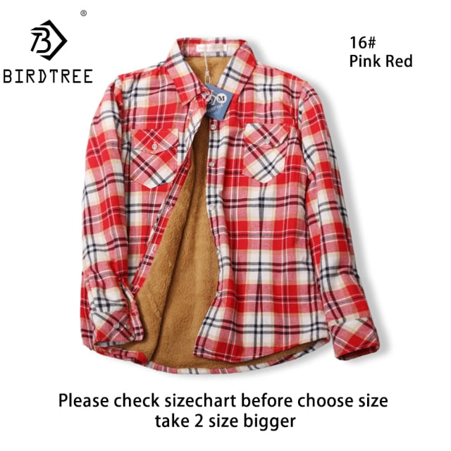 Velvet Thick Warm Women&#39;s Plaid Shirt Female Long Sleeve Tops M-5XL Winter Fleece Casual Check Blouse Autumn Clothes T77710A
