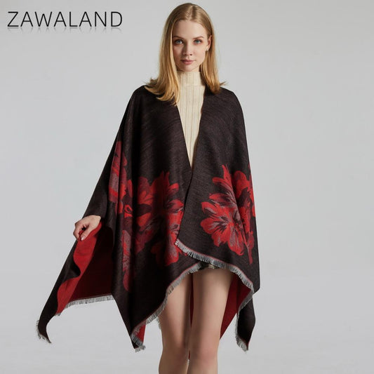 Zawaland Mandala Shawl Floral Printed Warm Scarf Home Office Decorative Long Scarves 2021 Casual Beach Party Women Shawls